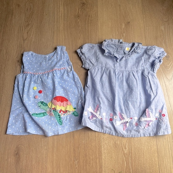 Baby Boden Other - Baby Boden Lot Turtle Applique Cotton Top and Baby Boden Applique Woven Top 12M
